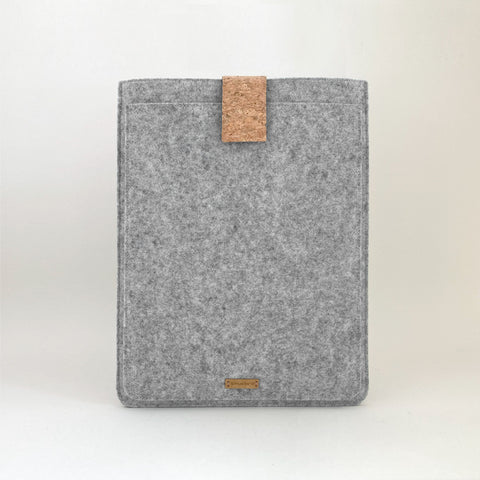 Hülle für MacBook Air 13 | mit Magnetverschluss und extra Fach | hellgrau - Shapes | Modell "HAKA"