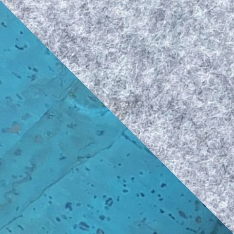 Umhängetasche für Fairphone 5 | aus Filz und Bio-Baumwolle | hellgrau - azur | Modell KEDJA deluxe