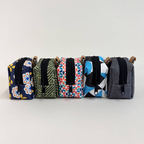 Mini-Tasche für Kopfhörer & Co. | aus Bio-Baumwolle | Design Bloom | Modell PocketCube