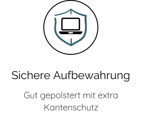 Sichere Aufbewahrung | Gut gepolstert mit extra Kantenschutz