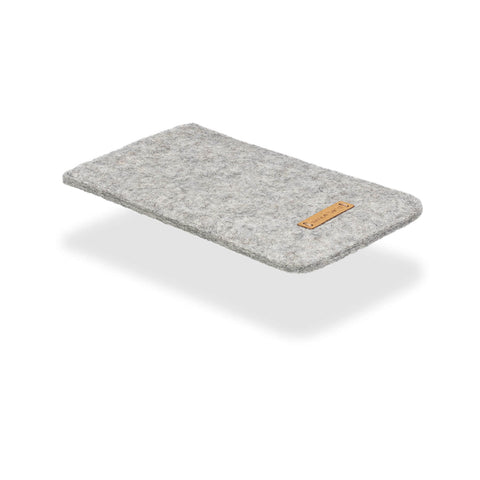 Handytasche aus hellgrauem Wollfilz für Samsung Galaxy A37, stilvolles Design, perfekte Passform.