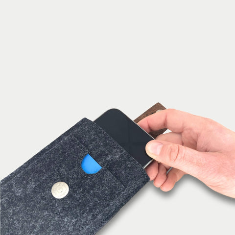 Handy Gürteltasche für Fairphone 4 | mit Magnetverschluss und Kartenfach | anthrazit | Modell CLIP