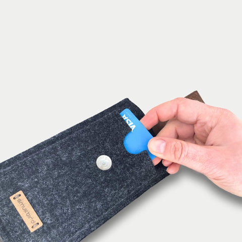 Handy Gürteltasche für Fairphone 4 | mit Magnetverschluss und Kartenfach | anthrazit | Modell CLIP