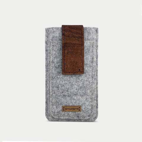 Handy Gürteltasche für iPhone XS Max | mit Magnetverschluss und Kartenfach | hellgrau | Modell CLIP