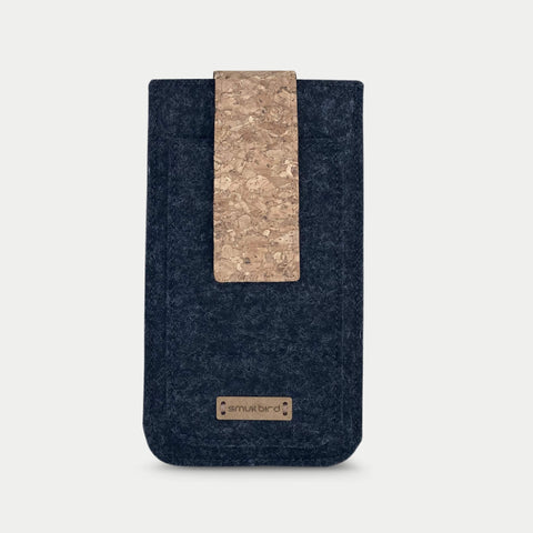 Handytasche für Samsung Galaxy A50 | mit Magnetverschluss und extra Fach | anthrazit - Tracks | Modell HAKA