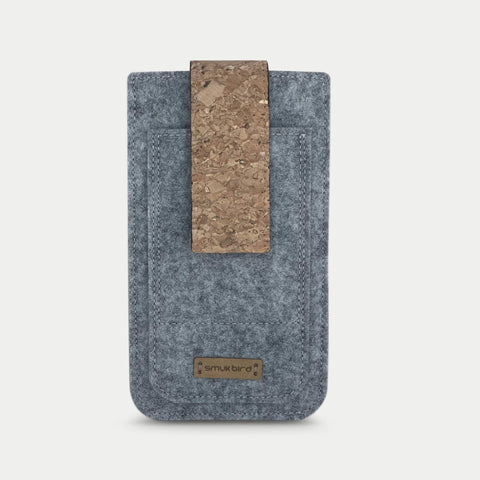 Handytasche für Fairphone 4 | mit Magnetverschluss und extra Fach | hellgrau - Shapes | Modell HAKA