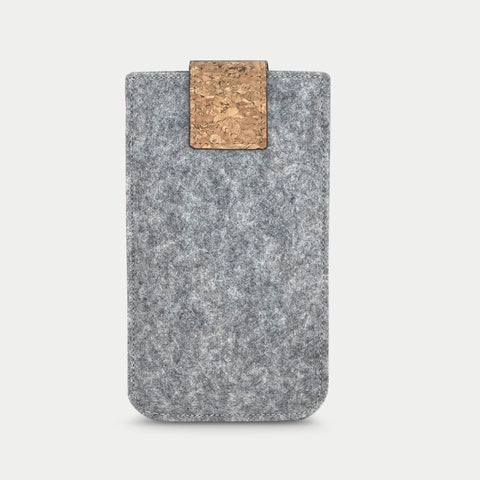 Handytasche für iPhone 11 | mit Magnetverschluss und extra Fach | hellgrau - Shapes | Modell HAKA