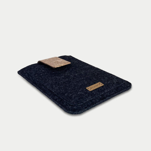 Hülle für Kobo Aura | mit Magnetverschluss und extra Fach | anthrazit - Shapes | Modell "HAKA"