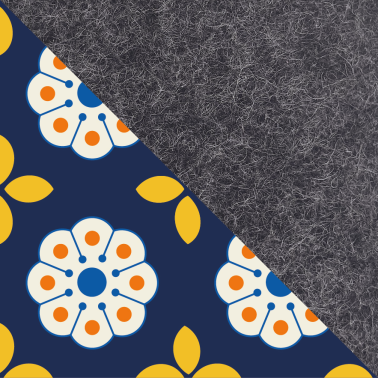 Hülle für PocketBook Verse Pro Color | aus Filz und Bio-Baumwolle | anthrazit - bloom | Modell "LET"