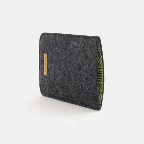 Handytasche für Xiaomi 13T | aus Filz und Bio-Baumwolle | anthrazit - stripes | Modell "LET"