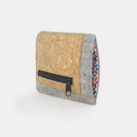 Handytasche mit Kartenfach für iPhone SE 2020 | hellgrau - colorful | Modell "ZIP"