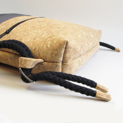 Turnbeutel für Kinder, kleiner Rucksack | aus Baumwolle und Kork | Tracks