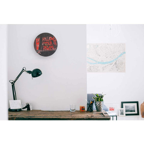 Wanduhr aus Filz und Kork 30 cm | Design "Dreams" by Anja Streese