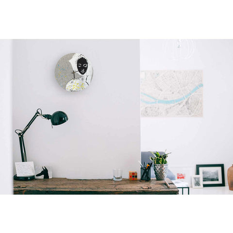 Wanduhr aus Filz und Kork 30 cm | Design "Woman" by Anja Streese
