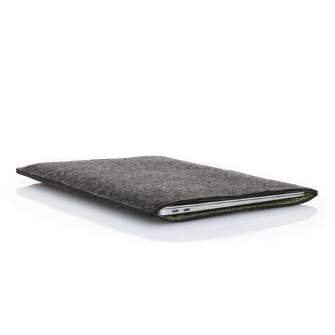 Hülle für MacBook Pro 13 | aus Filz und Bio-Baumwolle | anthrazit - Stripes | Modell "LET"