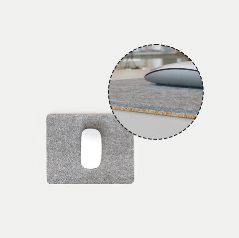 Mousepad aus Filz und Kork | 20 x 25 cm | hellgrau