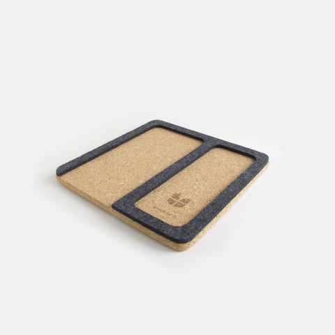 Organizer für Handy, Brille, Notizblock, Uhr & Co. | aus Filz und Kork | anthrazit