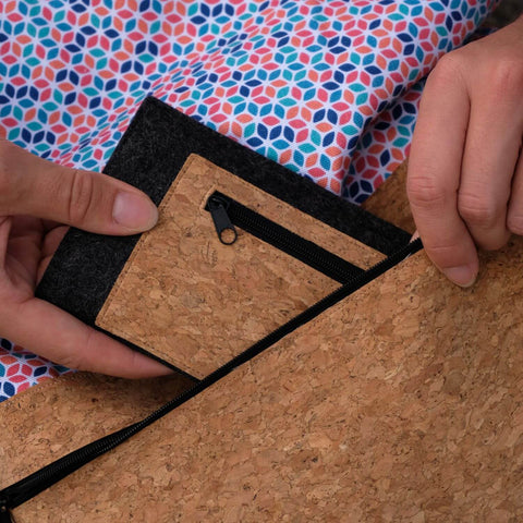 Handytasche mit Kartenfach für Xiaomi Redmi Note 12 Pro | anthrazit - colorful | Modell "ZIP"