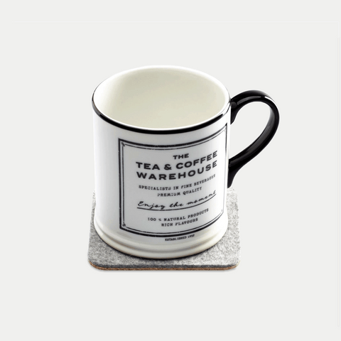 Glasuntersetzer aus Filz und Kork | 2er Set | 10 x 10 cm | hellgrau