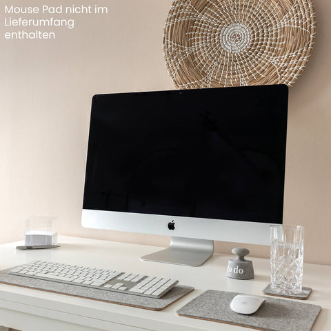 Schreibtischunterlage aus Filz und Kork | 20 x 50 cm | hellgrau