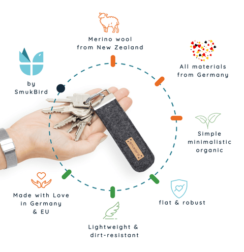 Schlüsselanhänger aus Filz | anthrazit