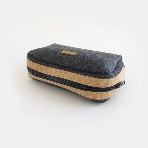 Accessory bag for cables & Co. | made of felt and cork | anthracite-black
