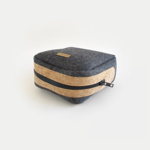 Accessory bag for cables & Co. | made of felt and cork | anthracite-black