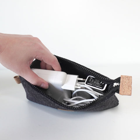 Schlampermäppchen anthrazit-schwarz | MISK