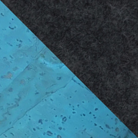 Umhängetasche für Google Pixel 9a | aus Filz und Bio-Baumwolle | anthrazit - azur | Modell KEDJA deluxe