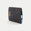 Handytasche für Motorola Edge 50 neo aus anthrazit Wollfilz und Baumwolle, innen blau, stilvolles Design.