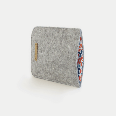 Handytasche für Samsung Galaxy S25 Ultra | aus Filz und Bio-Baumwolle | hellgrau - colorful | Modell "LET"