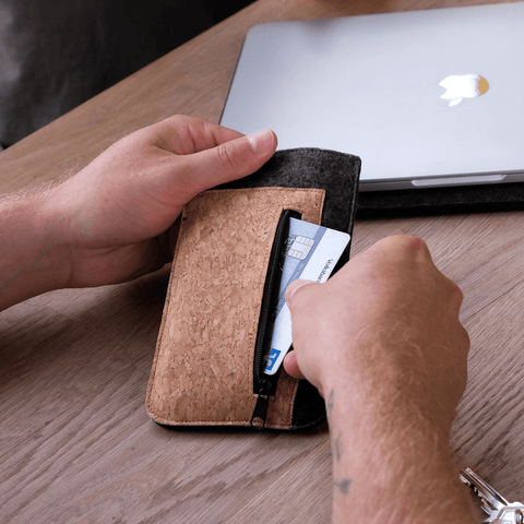 Handytasche mit Kartenfach für Samsung Galaxy A35 | anthrazit - shapes | Modell "ZIP"
