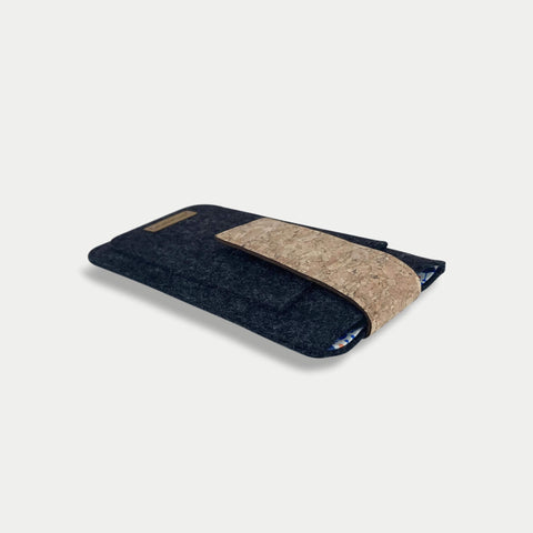 Handytasche für iPhone 16 Pro | mit Magnetverschluss und extra Fach | anthrazit - Bloom | Modell HAKA