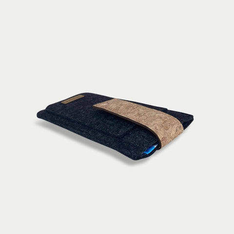 Handytasche für Samsung Galaxy A12 | mit Magnetverschluss und extra Fach | anthrazit - Shapes | Modell HAKA