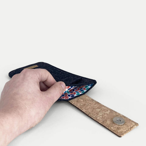 Handytasche für Samsung Galaxy M53 | mit Magnetverschluss und extra Fach | anthrazit - Colorful | Modell HAKA