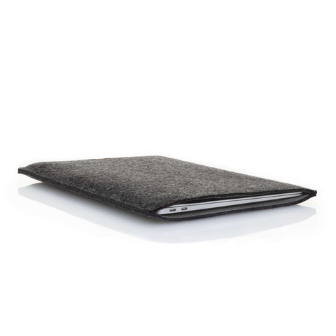 Coque pour Huawei Matebook | en feutre et coton biologique | anthracite - pistes | Modèle "LAISSER"