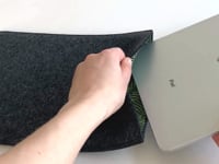 Sleeve for iPad Pro 12.9" - 5th gen | made of felt and organic cotton | anthracite - tracks | "LET" model