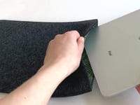 Sleeve til Galaxy Tab S6 | fremstillet af filt og økologisk bomuld | antracit - stripes | "LET"-model