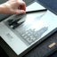 Hülle für iPad Pro 12,9" - 5. Gen | aus Filz und Bio-Baumwolle | hellgrau - stripes | Modell "LET"