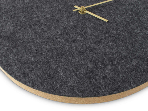 Wall clock made of felt and cork 30 cm | anthracite - gold | Design: Aalborg