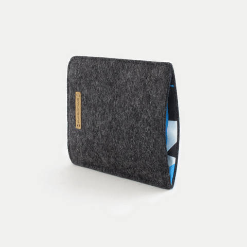 Mobile phone case for Xiaomi Poco M5s | made of felt and organic cotton | anthracite - shapes | Model "LET"