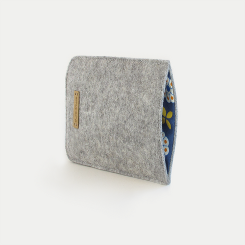 Mobile phone case for Rephone | made of felt and organic cotton | light gray - bloom | Model "LET"