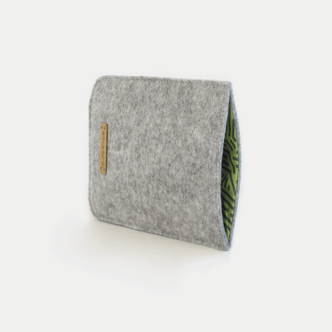 Mobile phone case for Rephone | made of felt and organic cotton | light gray - stripes | Model "LET"