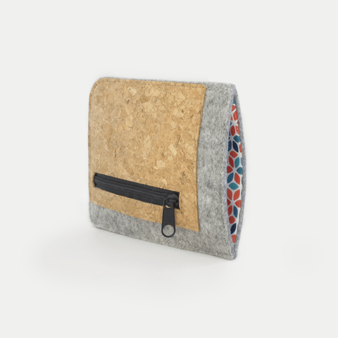 Handytasche mit Kartenfach für Motorola Moto G42 | hellgrau - colorful | Modell "ZIP"