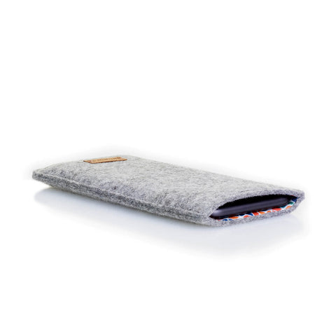 Handytasche mit Kartenfach für Motorola Moto G42 | hellgrau - colorful | Modell "ZIP"
