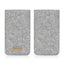 Handytasche für Samsung Galaxy S20 Ultra | aus Filz und Bio-Baumwolle | hellgrau - shapes | Modell "LET"