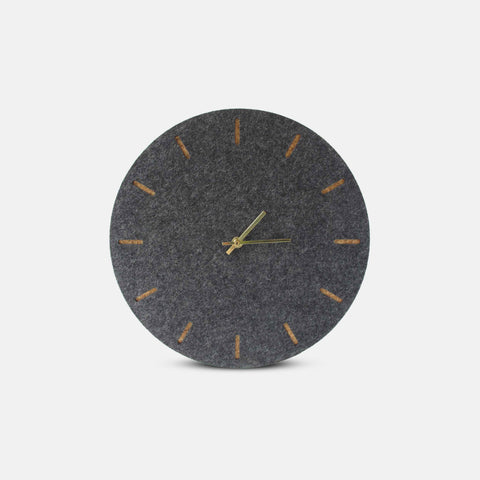 Wall clock made of felt and cork 30 cm | anthracite - gold | Design: Copenhagen