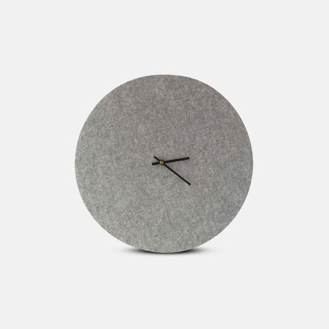 Wall clock made of felt and cork 30 cm | light gray - black | Design: Aalborg
