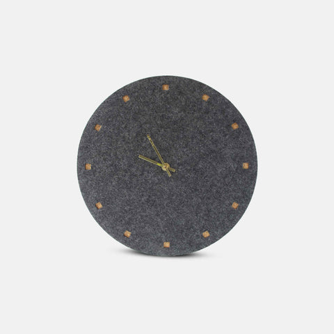 Wall clock made of felt and cork 30 cm | anthracite - gold | Design: Esbjerg