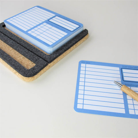Note holder "ToDo" incl. 50 cards and wooden ballpoint pen | made of felt and cork | anthracite